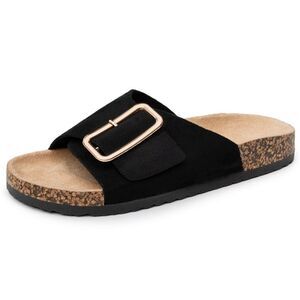 Alpine Swiss Heidi Women's Slide Sandals | Comfortable Cork Footbed | Arch